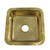 Nantucket Sinks Brightwork Home Collection 16-5/8" Hammered Brass Square Undermount Bar Sink in Polished Brass, 16-5/8" W x 16-5/8" D x 7-3/8" H
