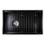 Nantucket Sinks 30'' Workstation Fireclay Apron Farmhouse Kitchen Sink in Matte Black with Grid, Side Drain, and Cutting Board, Matte Black w/ Grid View