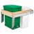 Wood Top Mount Pullout with Single Green 6-gallon Compo + Single White 35 Quart (8.75 Gallon) Container w/ Ball-Bearing Soft-Close Slides, Minimum Cabinet Opening: 15"W x 22-7/8"D x 21"H