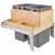 Double 50 Quart (12.5 Gallon) Pullout Top Mount Wood and Silver Waste Container with Ball-Bearing Soft-Close Slides, Minimum Cabinet Opening: 21"W x 22-1/2"D x 23"H