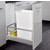 Rev-A-Shelf 50 Quart Single Bin Container with Rev-A-Motion in White, 12-1/8'' W x 22'' D x 23-1/2'' H