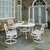 Raheny Home Sanibel 5-Piece Outdoor Dining Set with Four Swivel Chairs In White, 48'' W x 48'' D x 16-3/4'' H