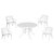 Raheny Home Sanibel 5-Piece Outdoor Dining Set In White, 48'' W x 48'' D x 19-1/4'' H