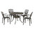 Raheny Home Grenada 5-Piece Outdoor Dining Set with Arm Chairs (4x) In Khaki Gray, 42'' W x 42'' D x 18-1/4'' H