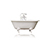 WaterMark Fixtures 60" Antique Inspired Cast Iron Porcelain Clawfoot Bathtub, White Double Slipper Bathtub Package Original