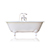 WaterMark Fixtures 66" Antique Inspired Cast Iron Porcelain Clawfoot Bathtub, White Double Slipper Bathtub Package Original