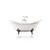 WaterMark Fixtures 72" Antique Inspired Cast Iron Porcelain Double Slipper Clawfoot Bathtub Package Original, White, Chrome Accents