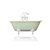 WaterMark Fixtures 60" Antique Inspired Double Ended Cast Iron Porcelain Clawfoot Bathtub Package, Mint Green, Original Finish