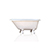 Antique Inspired Freestanding White 47" Small Clawfoot Bathtub Package Cast Iron Original Porcelain Finish White Accents