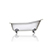 White 67" Antique Inspired Cast Iron Porcelain Clawfoot Bathtub 5.5' Flat Rim La Salle Slipper Bathtub Chrome Accents