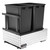 Rev-A-Shelf Double Majestic Chassis with Soft-Close Assist for 35 or 50 Quart Waste Containers (Not Included), Aluminum Diamond Plate