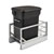 Rev-A-Shelf Single Black Compo+ Bin Pull-Out with Rear Storage, Aluminum Bottom Mount with Soft-Close Slides