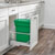 Rev-A-Shelf Single Green Compo+ Bin Pull-Out with Rear Storage, Aluminum Bottom Mount with Soft-Close Slides