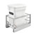 Rev-A-Shelf Single White Compo+ Bin Pull-Out with Rear Storage, Aluminum Bottom Mount with Soft-Close Slides