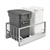 Rev-A-Shelf Double Soft-Close Bottom Mount Recycle Center With (1) Orion Gray Compo+ Container and (1) 35 Qt. White Bin, Pull-Out Aluminum Carriage