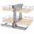 Rev-A-Shelf Pullout Soft-Close 2-Tier Wire Bottom Mount Blind Corner Organizer, with Maple Solid Bottom