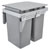 Rev-A-Shelf Double Bin Trash Pullout, Gray Cans with Steel Lid