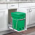 Rev-A-Shelf Single Green Compo+ Bin Pull-Out with Rear Storage, White Wire Bottom Mount with Ball Bearing Slides