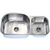 Economy Series 18-Gauge Stainless Steel Double Oval Bowl Undermount Sink Small Bowl on Right