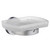 Smedbo Home Line Brushed Chrome Holder with Frosted Glass Soap Dish