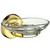 Smedbo Villa Polished Brass Holder with Clear Glass Soap Dish 4-3/8" Depth