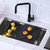 Stylish International Workstation Sink Black Cutting Board, BPA-Free, Food-Grade Polymer, 11'' W x 16-7/8'' D x 3/8'' Thick, In Use Kitchen View