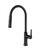 Single Handle Pull Down, Dual Mode, Kitchen Sink Faucet Matte Black Stainless Steel, Spout Reach: 9''-21/32, Faucet Height: 18-1/2"