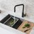 Stylish International STYLISH Kitchen Sink Faucet Single Handle Pull Down Dual Mode in Matte Black Finish