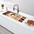 Stylish International Tivoli Single Handle Pull Down Kitchen Faucet in Matte Black, Installed Angle View