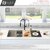 Stylish International Tivoli Single Handle Pull Down Kitchen Faucet in Matte Black, 360 Degree Swivel Info