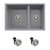Norquay 27'' Dual Mount 60/40 Double Bowl Gray Composite Granite Kitchen Sink with Strainers, Product View