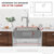 Stylish International STYLISH™ Malaga Single Bowl Dual Mount Stainless Steel Kitchen Sink with Strainer, 30" W, Dimensions
