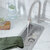 Stylish International Soria Series Single Bowl Kitchen Prep Sink, In Use Kitchen Angle On View