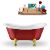 Red Exterior - Gold Foot - Tub and Tray View 1