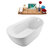 Streamline N280 59'' Modern Oval Soaking Freestanding Bathtub, White Exterior, White Interior, White Internal Drain, with Bamboo Tray