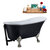 Streamline N357 55'' Vintage Oval Soaking Clawfoot Bathtub, Black Exterior, White Interior, Nickel Clawfoot, Black External Drain, w/ Tray