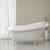 Streamline N480 61'' Vintage Oval Soaking Clawfoot Bathtub, White Exterior, White Interior, White Clawfoot, Gold Drain, with Bamboo Tray
