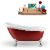 Streamline Red Exterior/Chrome Clawfoot - Tub Side View