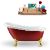 Streamline Red Exterior/Gold Clawfoot - Tub Side View