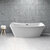 Streamline N540 62'' Modern Rectangle Soaking Freestanding Bathtub, White Exterior, White Interior, Black Internal Drain, with Bamboo Tray