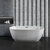 Streamline N560 59'' Modern Oval Soaking Freestanding Bathtub, White Exterior, White Interior, Brushed Nickel Internal Drain, with Bamboo Tray