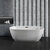 Streamline N560 59'' Modern Oval Soaking Freestanding Bathtub, White Exterior, White Interior, Oil Rubbed Bronze Drain, with Bamboo Tray