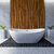 Streamline N580 62'' Modern Oval Soaking Freestanding Bathtub, White Exterior, White Interior, Brushed Nickel Internal Drain, with Bamboo Tray