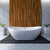 Streamline N581 67'' Modern Oval Soaking Freestanding Bathtub, White Exterior, White Interior, Gold Internal Drain, with Bamboo Tray