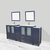 Vanity Art Brescia 84'' Double Sink Bathroom Vanity Set with 2x Ceramic Vanity Tops, Soft Closing Doors and Drawers, 2x Side Cabinet, 2x Undermount Rectangle Sinks and 2x Mirrors, 84'' Blue Angle View