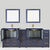 Vanity Art Brescia 84'' Double Sink Bathroom Vanity Set with 2x Ceramic Vanity Tops, Soft Closing Doors and Drawers, 2x Side Cabinet, 2x Undermount Rectangle Sinks and 2x Mirrors, 84'' Blue Door Opened View