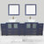 Vanity Art Ravenna 96'' Double Sink Bathroom Vanity Set with 2x Engineered Marble Vaniity Tops, Soft Closing Doors and Drawers, 3x Side Cabinets, 2x Square Vessel Sinks, and 2x Mirrors, 96'' Blue Installed View