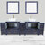 Vanity Art Ravenna 96'' Double Sink Bathroom Vanity Set with 2x Engineered Marble Vaniity Tops, Soft Closing Doors and Drawers, 3x Side Cabinets, 2x Square Vessel Sinks, and 2x Mirrors, 96'' Blue Door Opened View