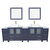 Vanity Art Ravenna 96'' Double Sink Bathroom Vanity Set with 2x Engineered Marble Vaniity Tops, Soft Closing Doors and Drawers, 3x Side Cabinets, 2x Square Vessel Sinks, and 2x Mirrors, 96'' Blue Product View