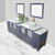 Vanity Art Ravenna 108'' Double Sink Bathroom Vanity Set with 2x Engineered Marble Vaniity Tops, Soft Closing Doors and Drawers, 3x Side Cabinets, 2x Square Vessel Sinks, and 2x Mirrors, 108'' Blue Angle View